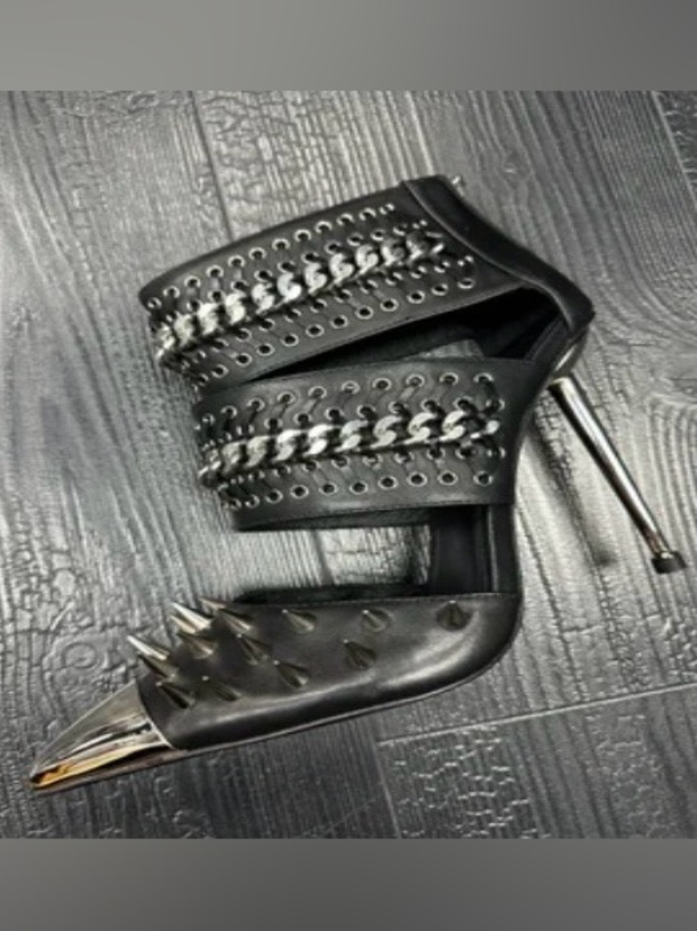 Jennifer Le Black Spike-Embellished Women's High Heel Sandals